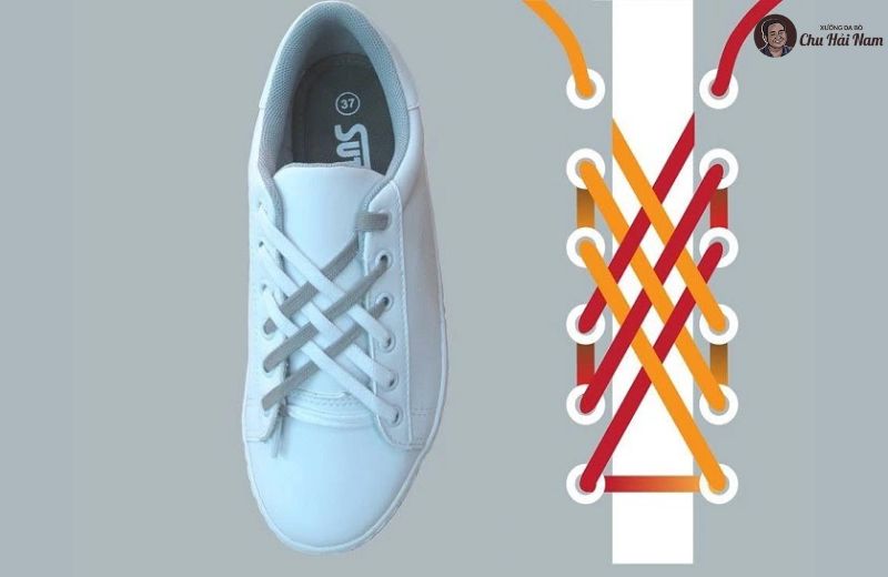 Cách buộc gọn – chắc – linh hoạt, phù hợp cho mọi loại sneaker thể thao.