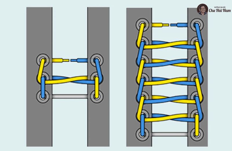 Kiểu buộc giấu dây giúp mặt giày sạch sẽ tuyệt đối, tạo vẻ tinh tế như lookbook.