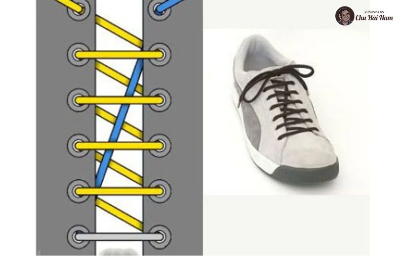 Buộc dây giày kiểu Lightning – hiệu ứng tia chớp ziczac nổi bật