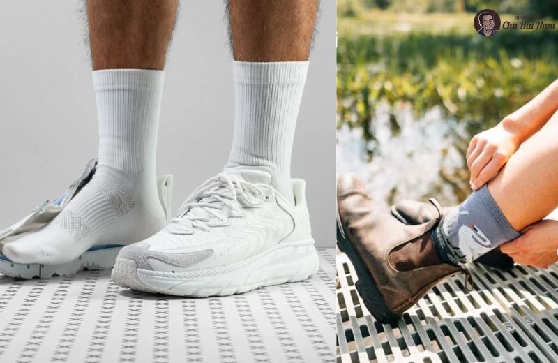 Mang tất dày giúp giày ôm chân hơn khi bị rộng nhẹ.