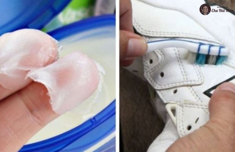 Vaseline giúp đánh bay các mảng ố vàng trên giày da trắng.