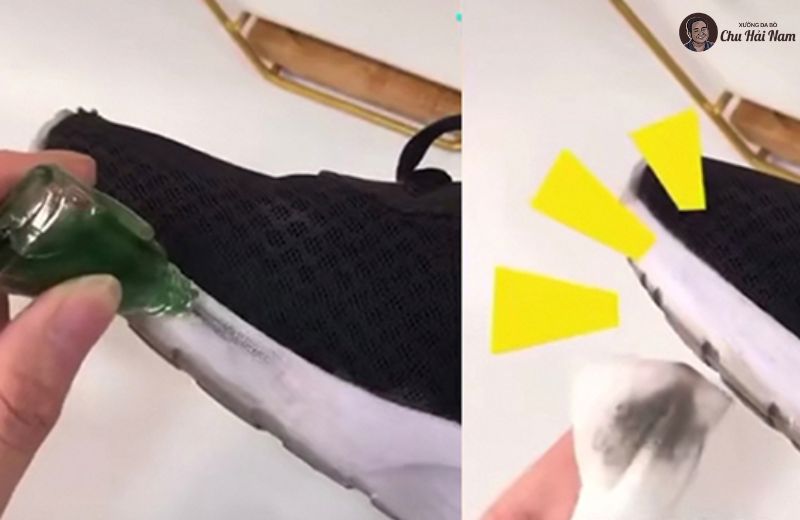 Dầu gió – mẹo đơn giản xử lý vết ố nhẹ trên giày trắng.