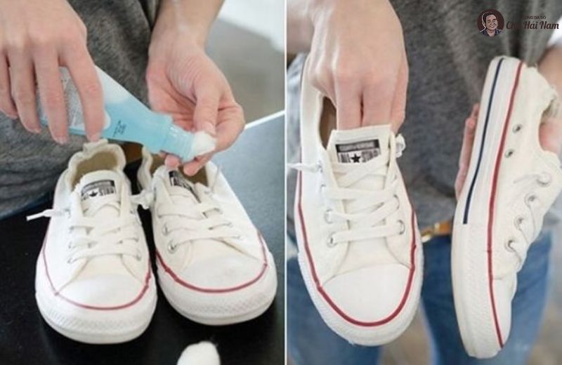 Vaseline giúp đánh bay các mảng ố vàng trên giày da trắng.