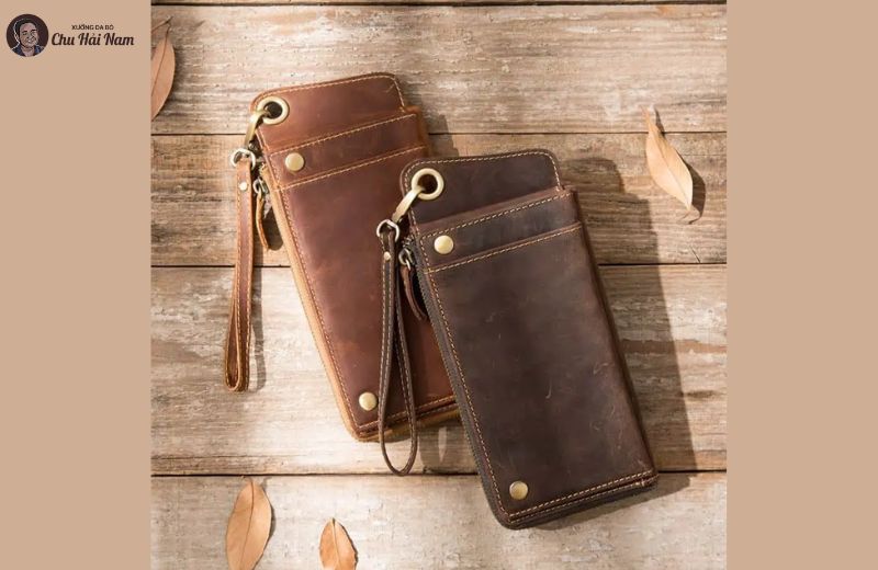 Ví dài nam da bò thật – Sang trọng, bền bỉ theo thời gian.