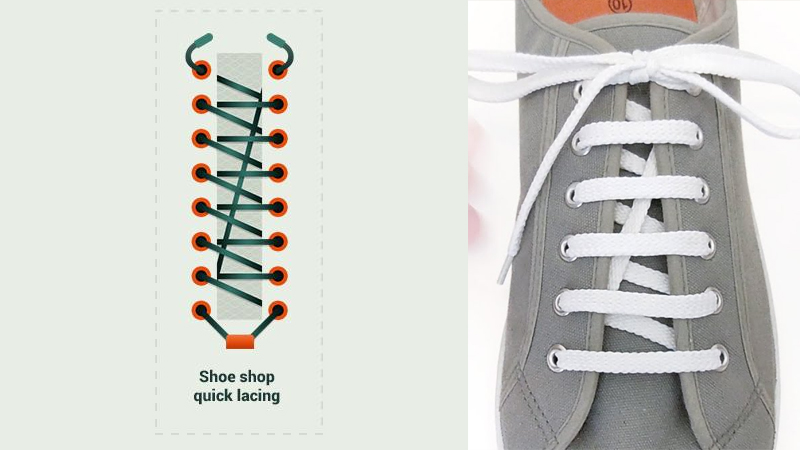 Cách buộc dây giày đẹp kiểu Shoe Shop